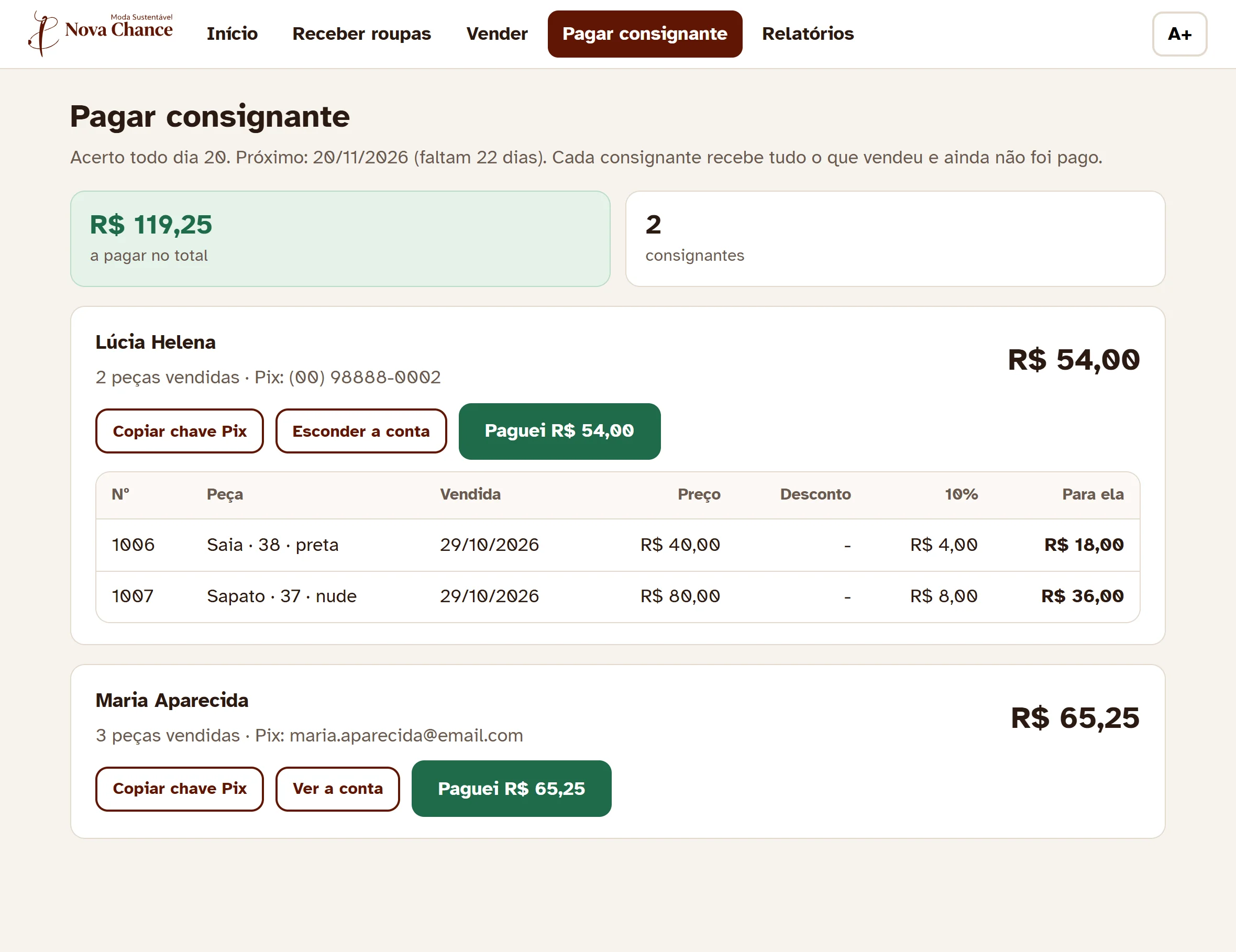 Pagar consignante